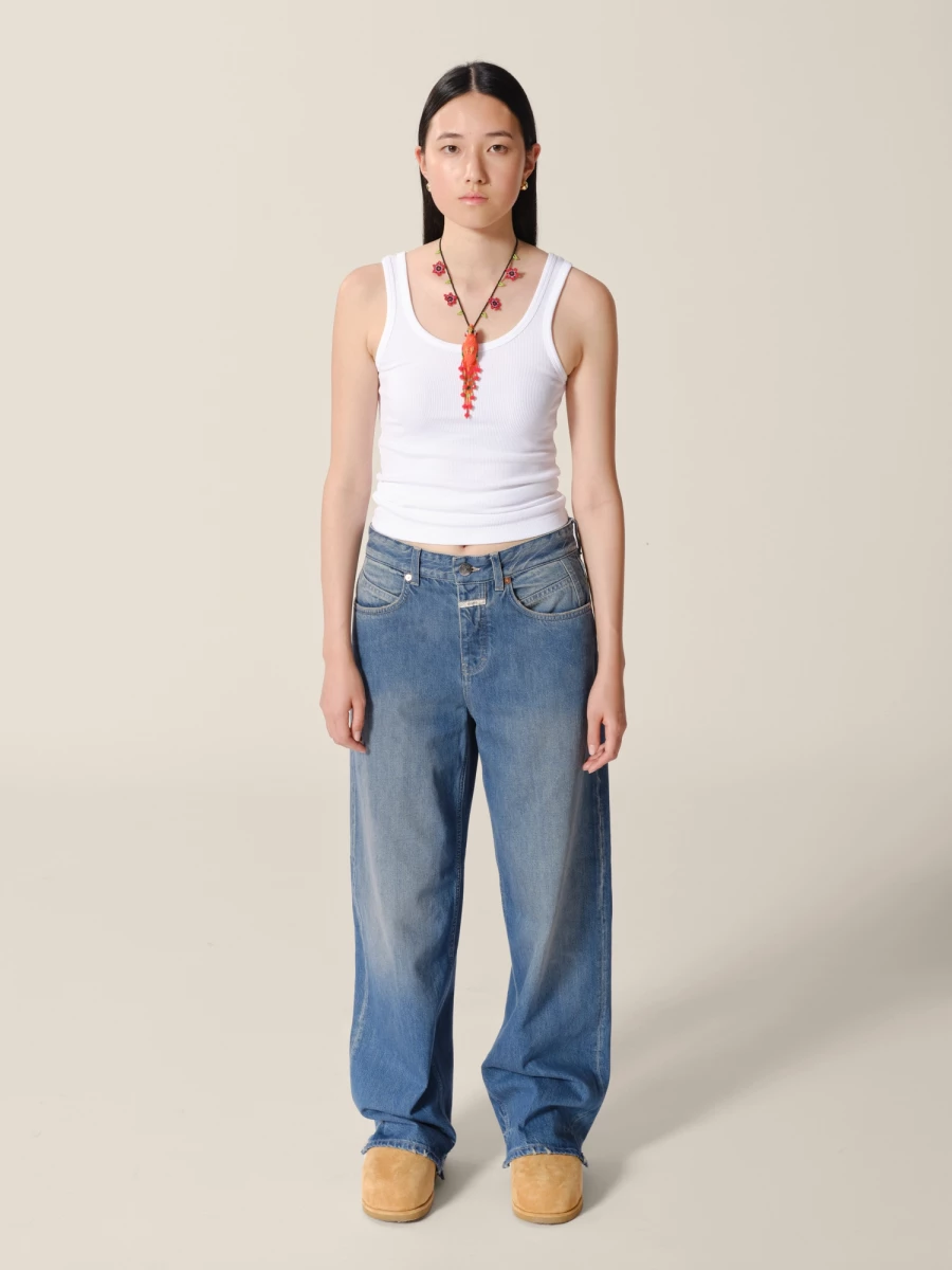 Jeans Blu Scuro 'Nikka' a gamba larga