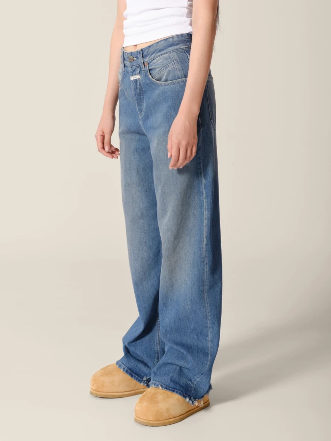 Jeans Blu Scuro 'Nikka' a gamba larga