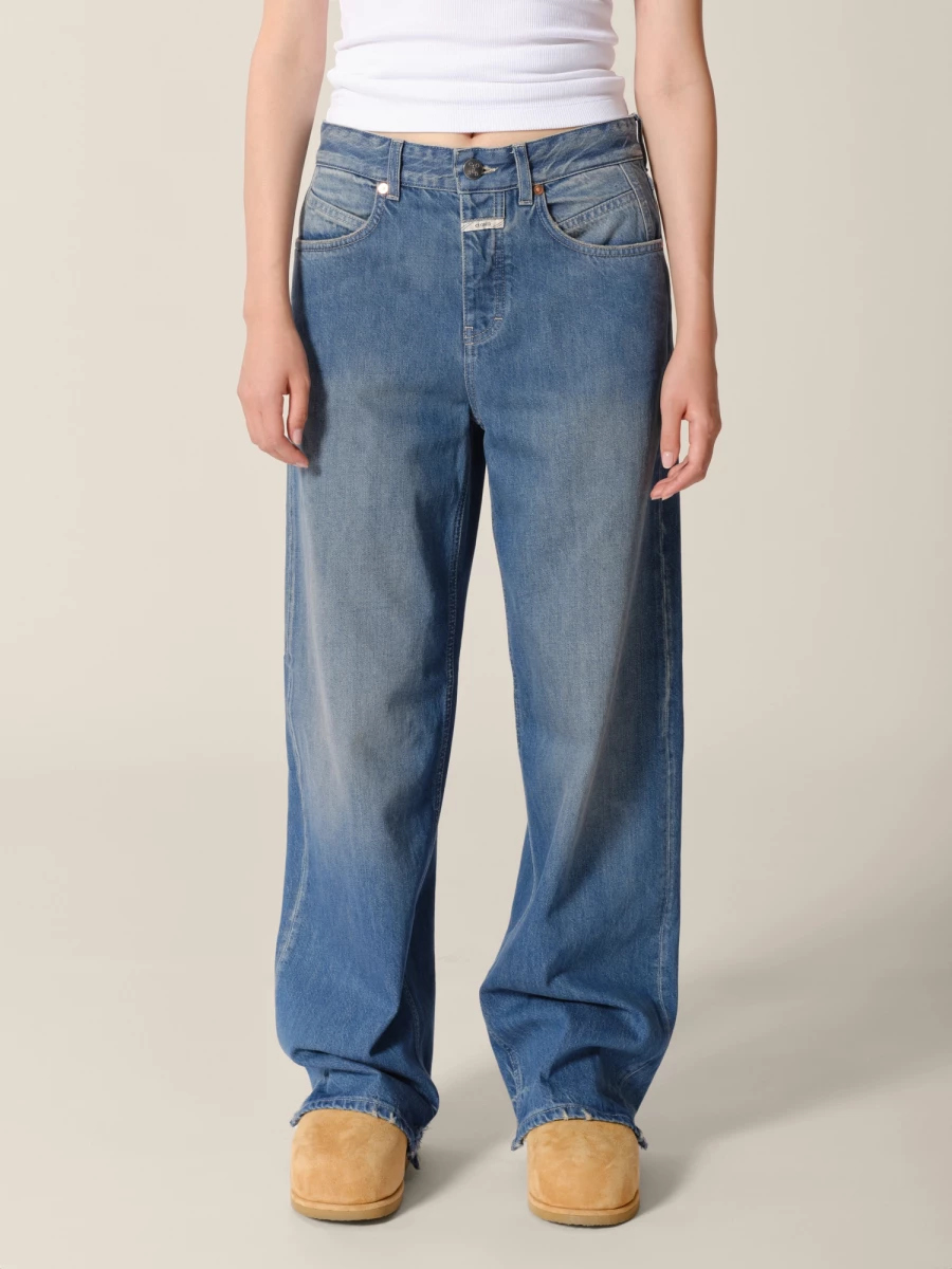 Dark Blue 'Nikka' Wide Leg Jeans