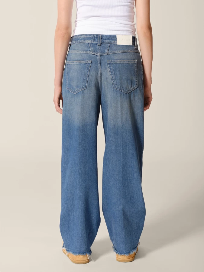 Dark Blue 'Nikka' Wide Leg Jeans