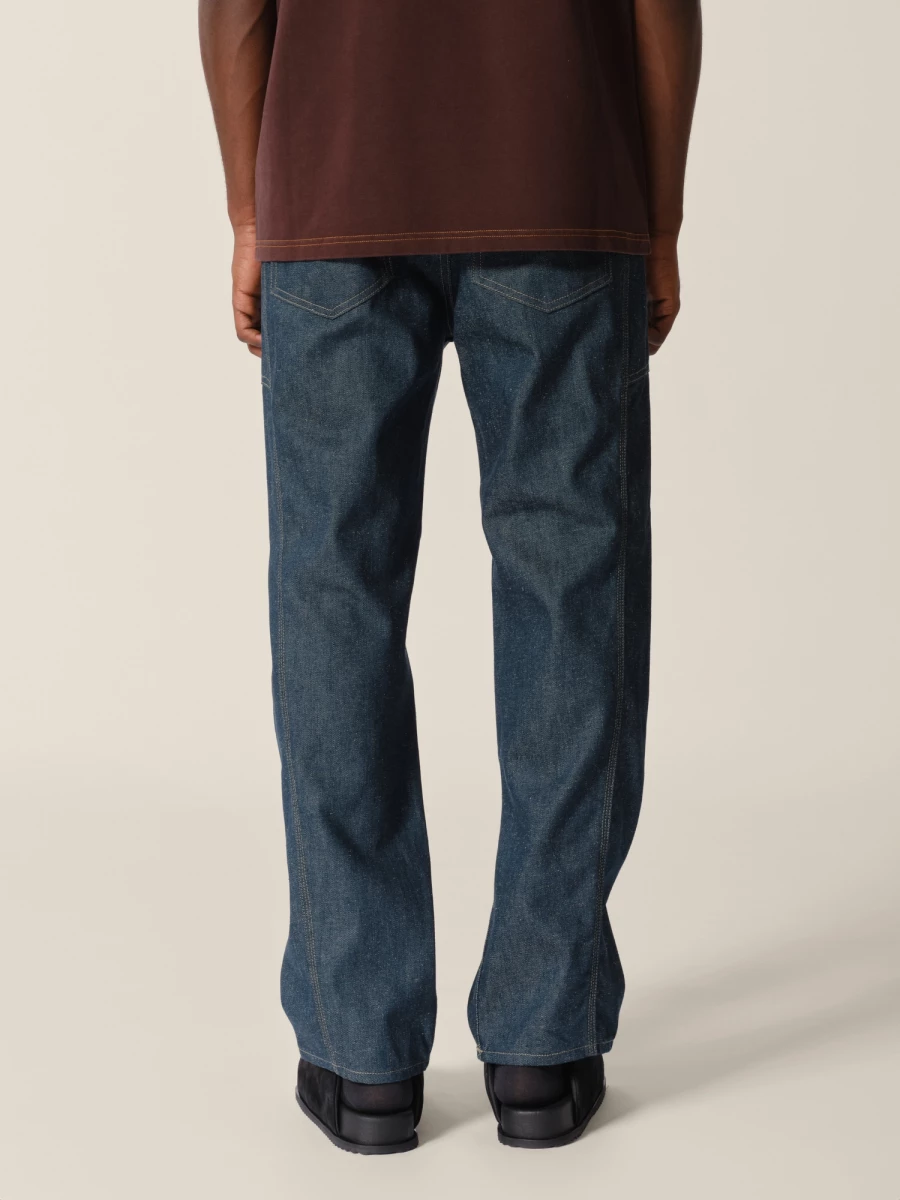 Dark Blue 'Fatigue-X' Straight Jeans