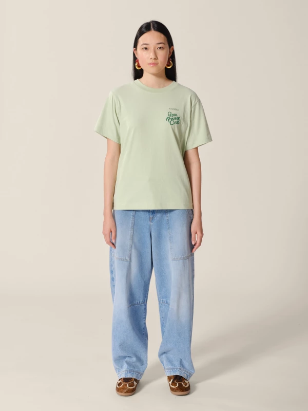 Light Green 'Pedal Pusher Club' Printed organic cotton jersey  T-shirt 2