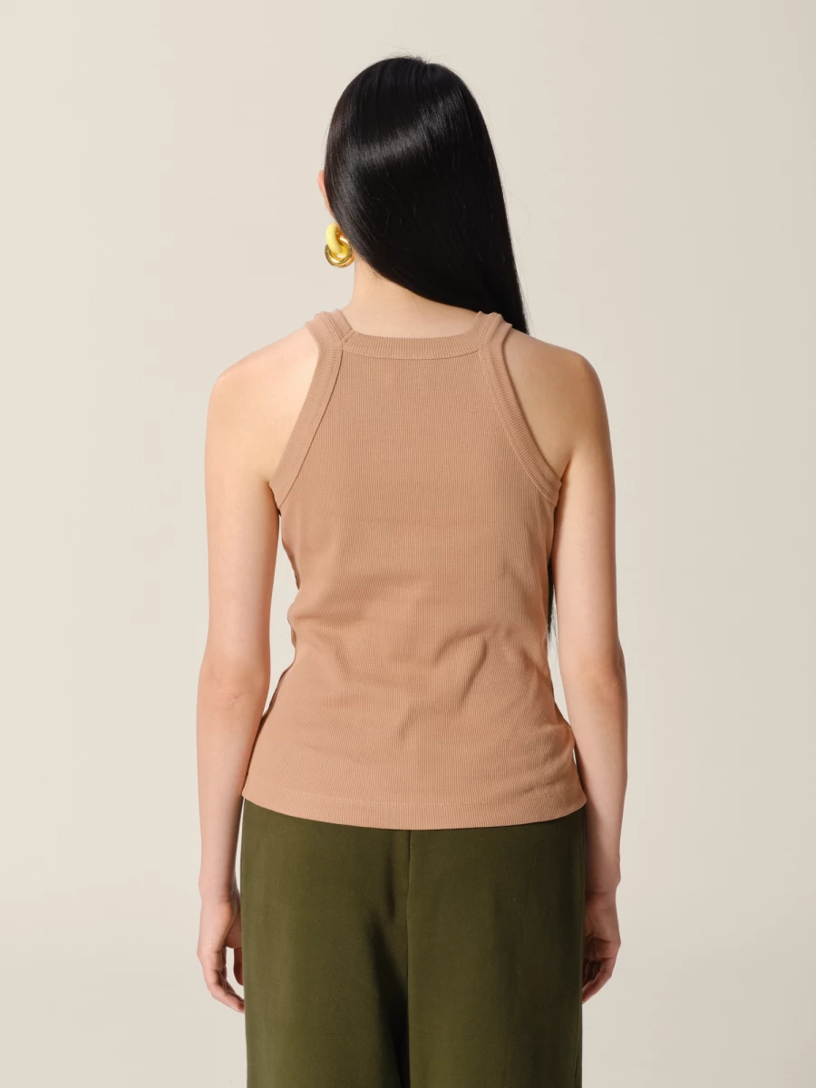 Tank Top Cammello 'Racer' a costine in cotone organico