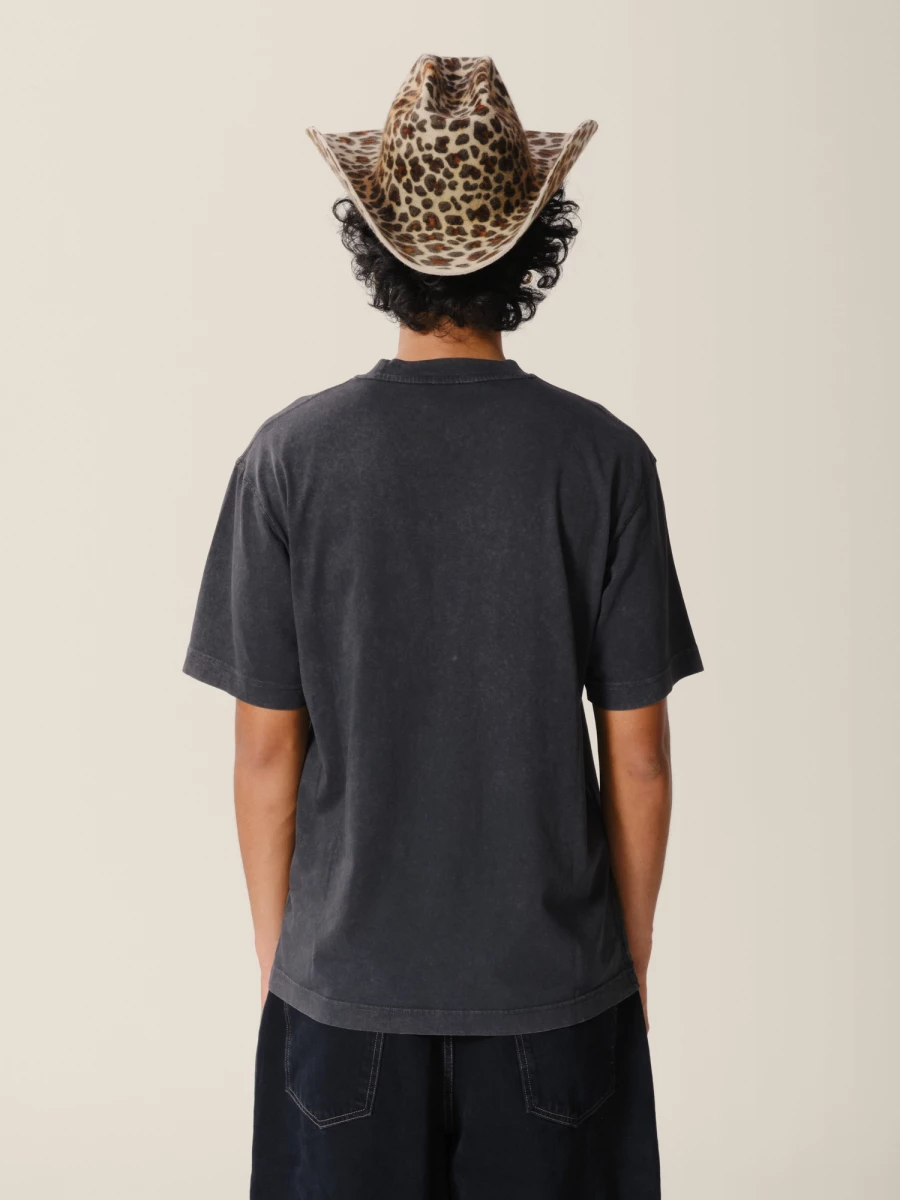 Black 'Logo' faded effect organic cotton jersey T-Shirt