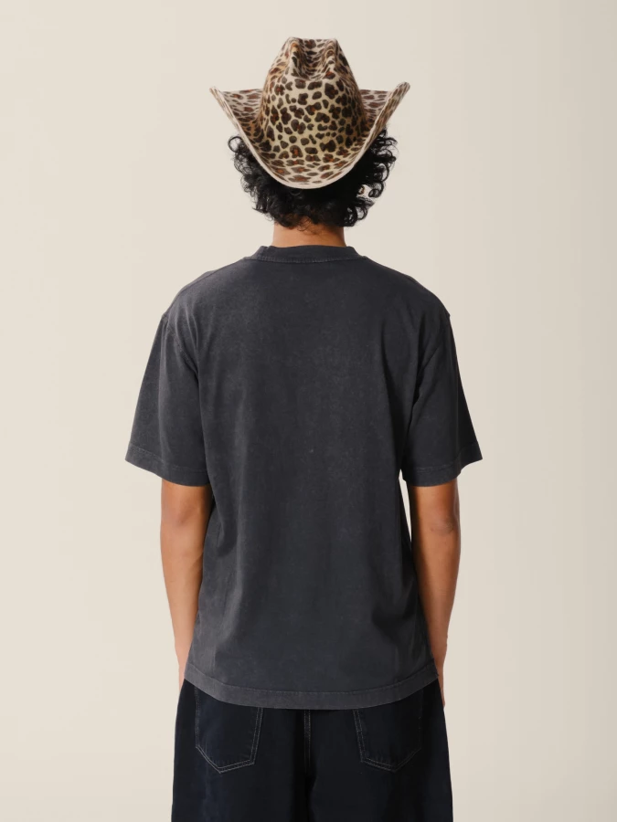 Black 'Logo' faded effect organic cotton jersey T-Shirt