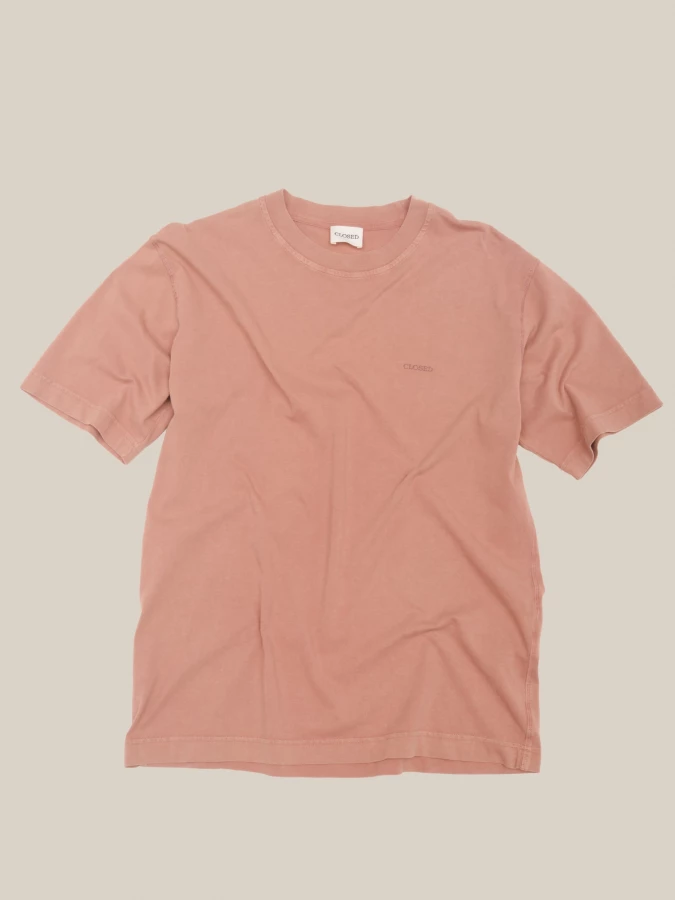 T-Shirt Argilla 'Logo' in jersey di cotone organico con effetto sbiadito