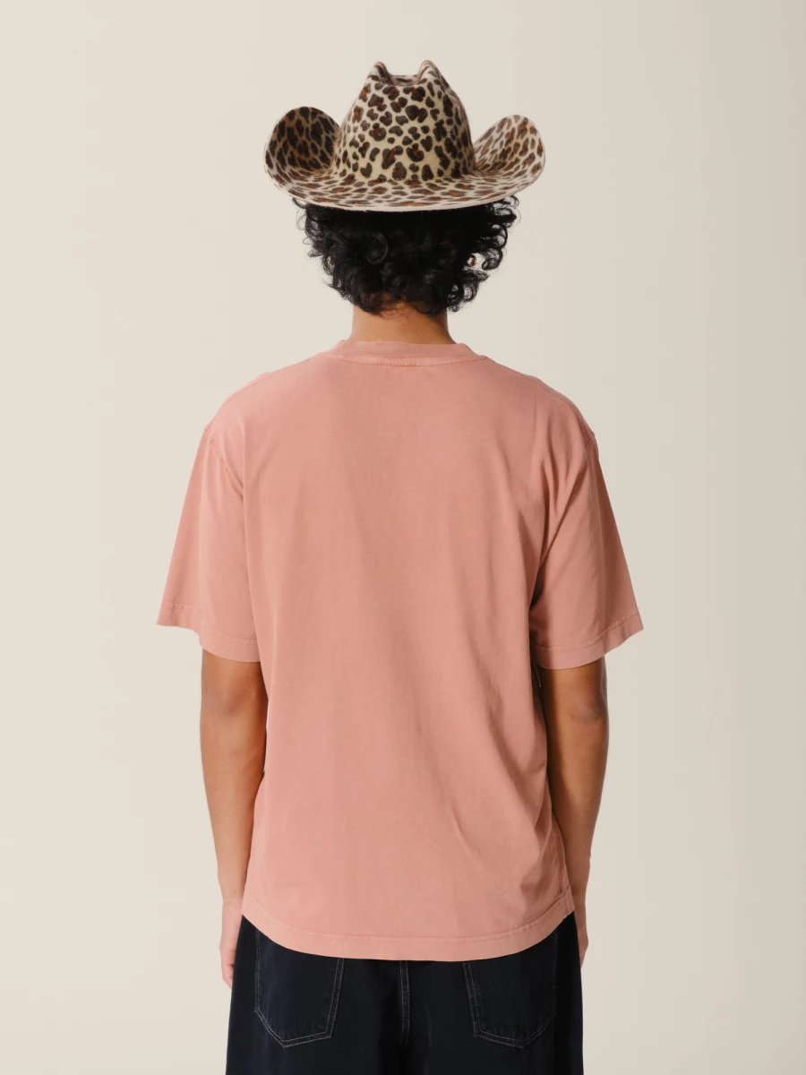 T-Shirt Argilla 'Logo' in jersey di cotone organico con effetto sbiadito