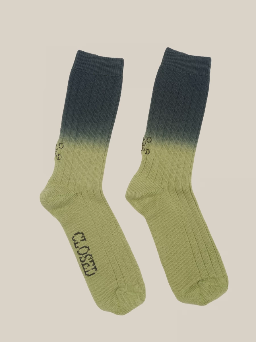 Green organic cotton shaded socks