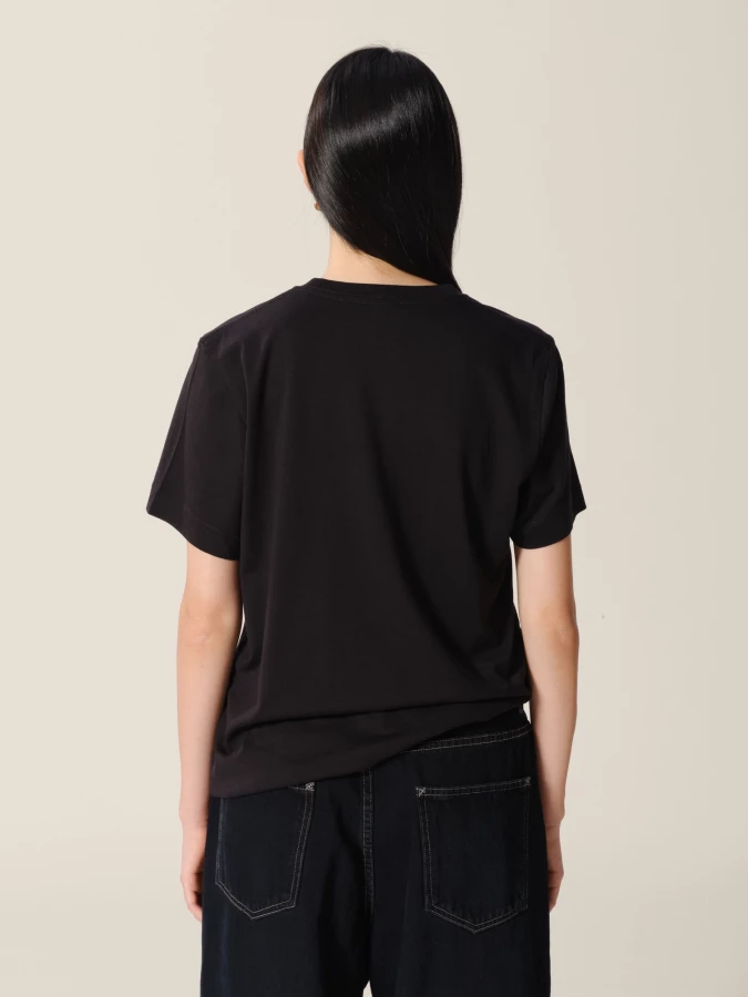 Black Crewneck Midweight Lyocell T-Shirt