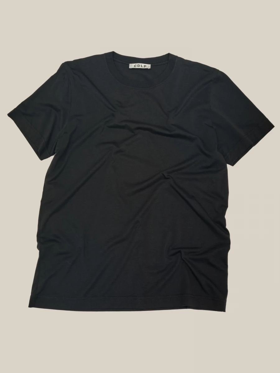 Black Crewneck Midweight Lyocell T-Shirt