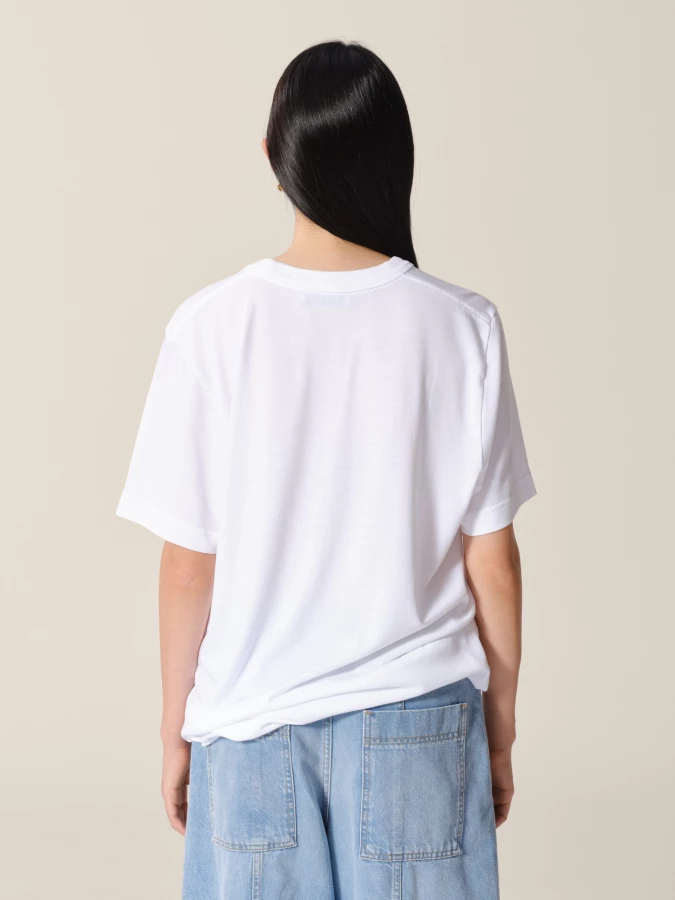 White Crewneck Midweight Lyocell T-Shirt