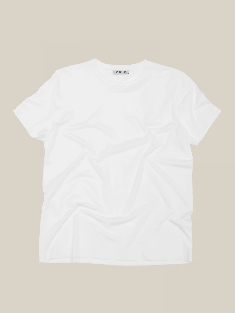 White Crewneck Midweight Lyocell T-Shirt