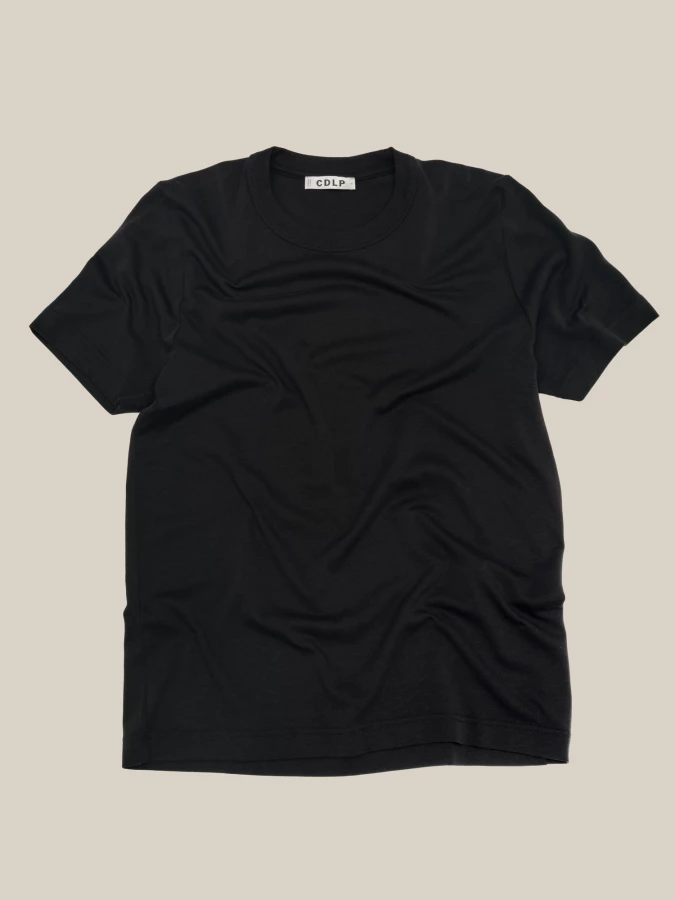 Black Crewneck Heavyweight Lyocell T-Shirt