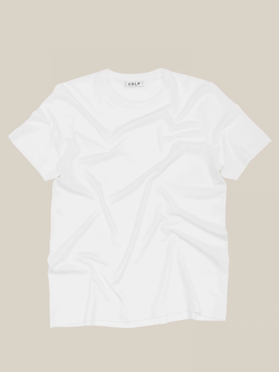 T-Shirt Bianca Girocollo in misto cotone pesante