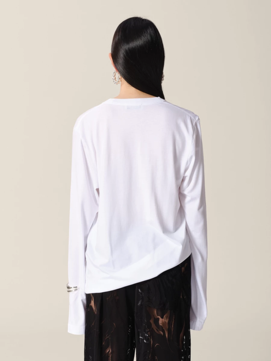 White Crewneck Midweight Lyocell Longsleeve