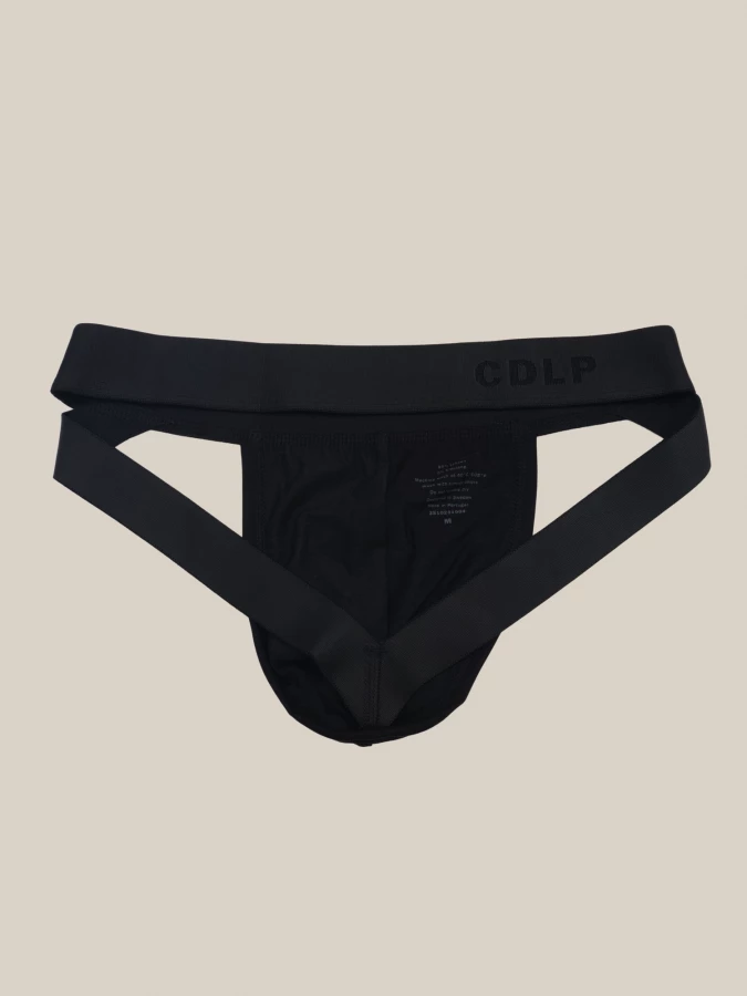Black 'Jock Strap' Low Waist Slip