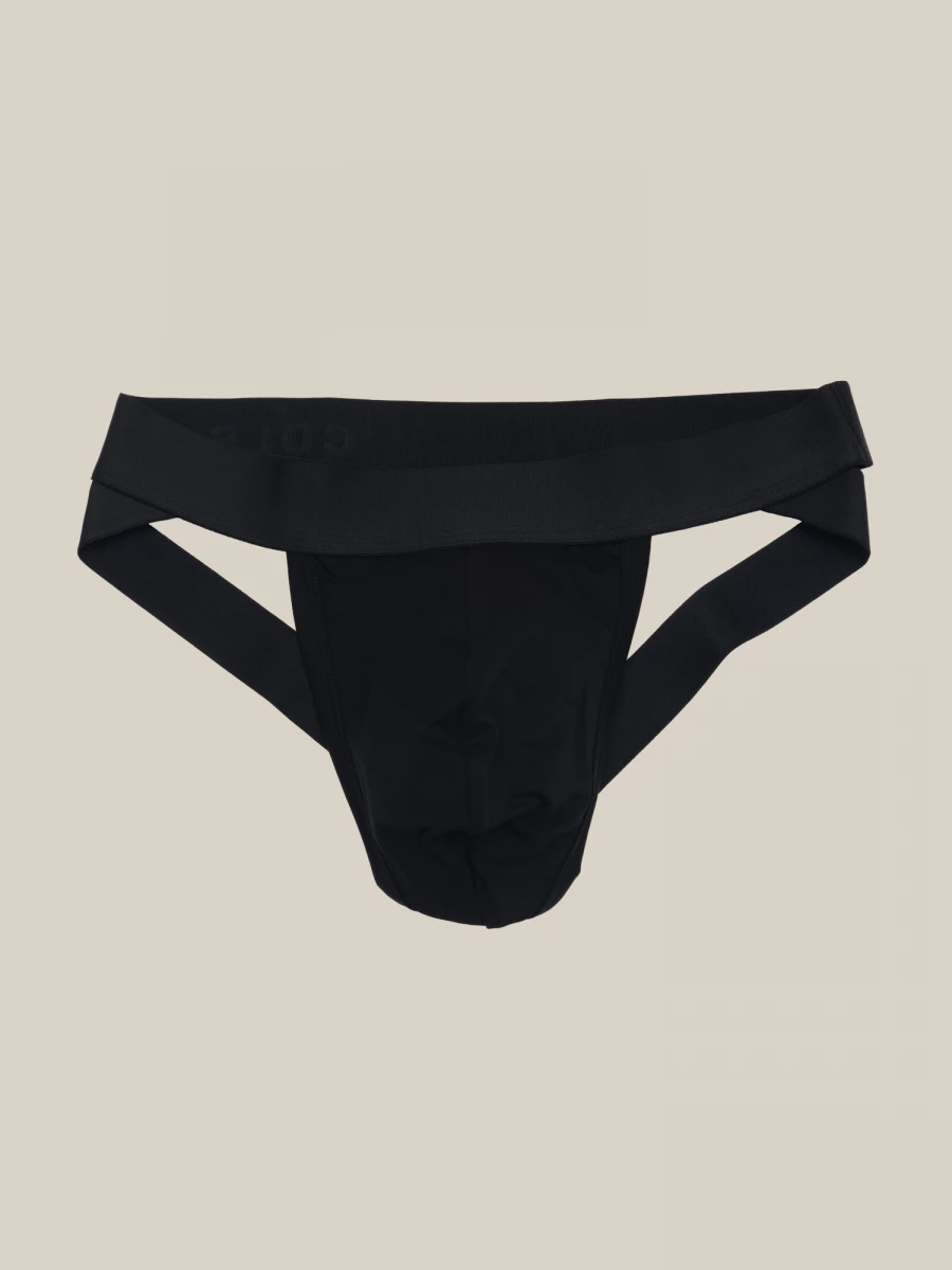 Black 'Jock Strap' Low Waist Slip