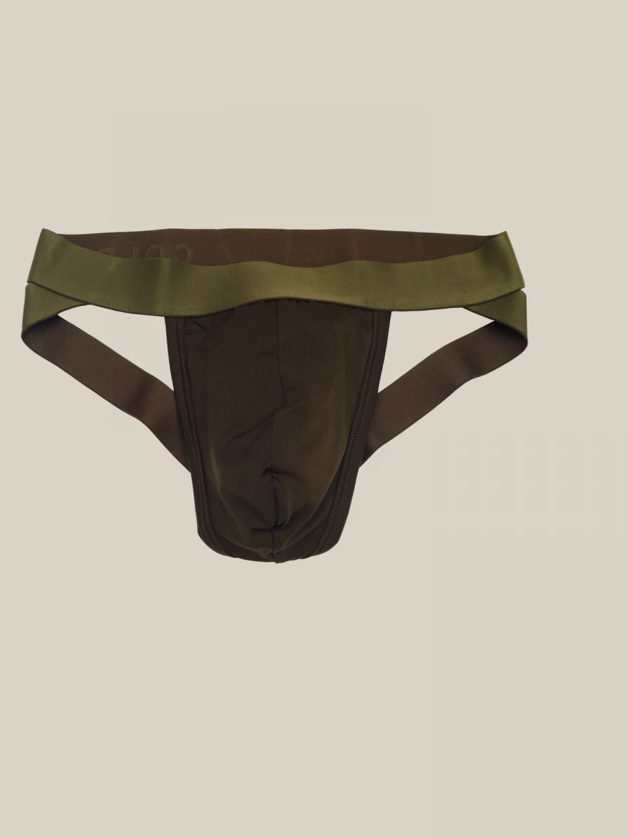 Olive 'Jock Strap' Low Waist Slip