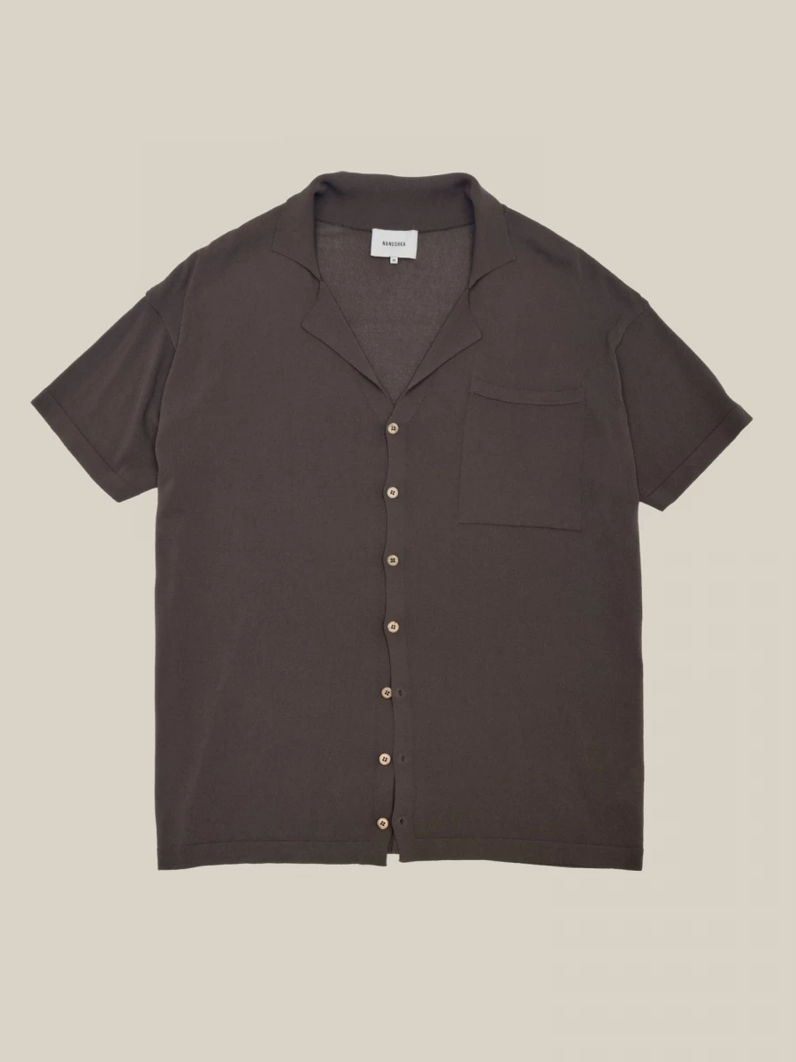 Brown Short Sleeves Shirt