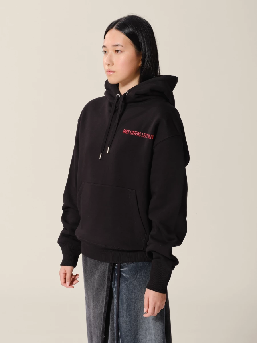 Black 'Lapinou' Printed Hoodie