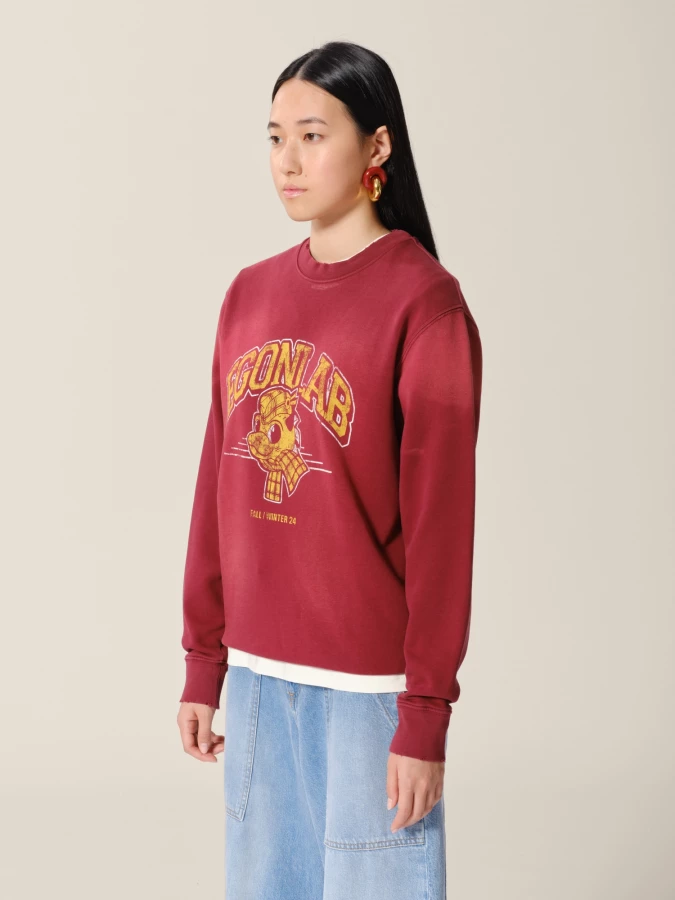 Red 'Dragon' Printed Sunfade Sweatshirt