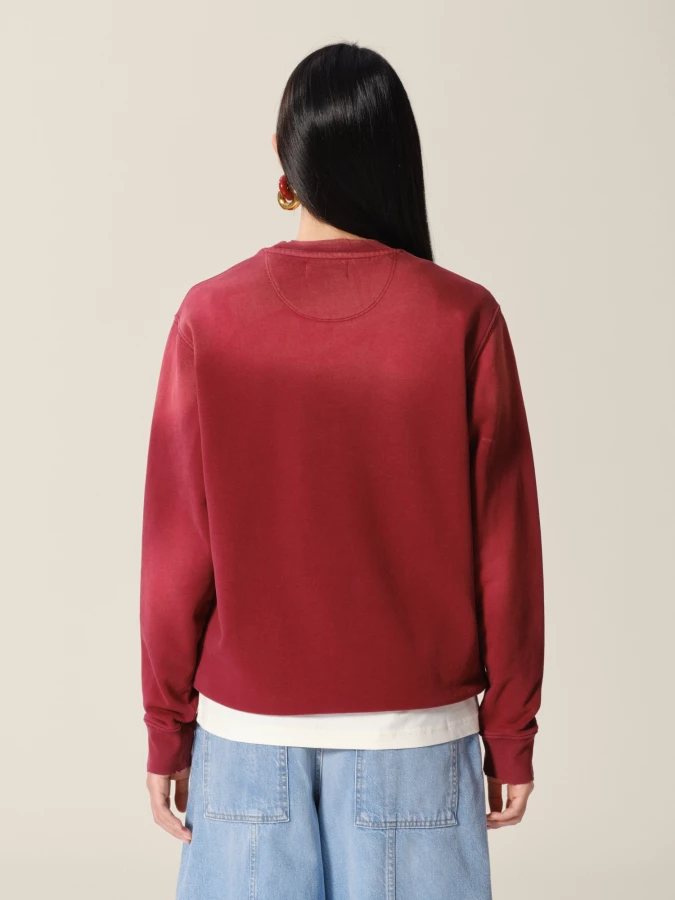 Red 'Dragon' Printed Sunfade Sweatshirt