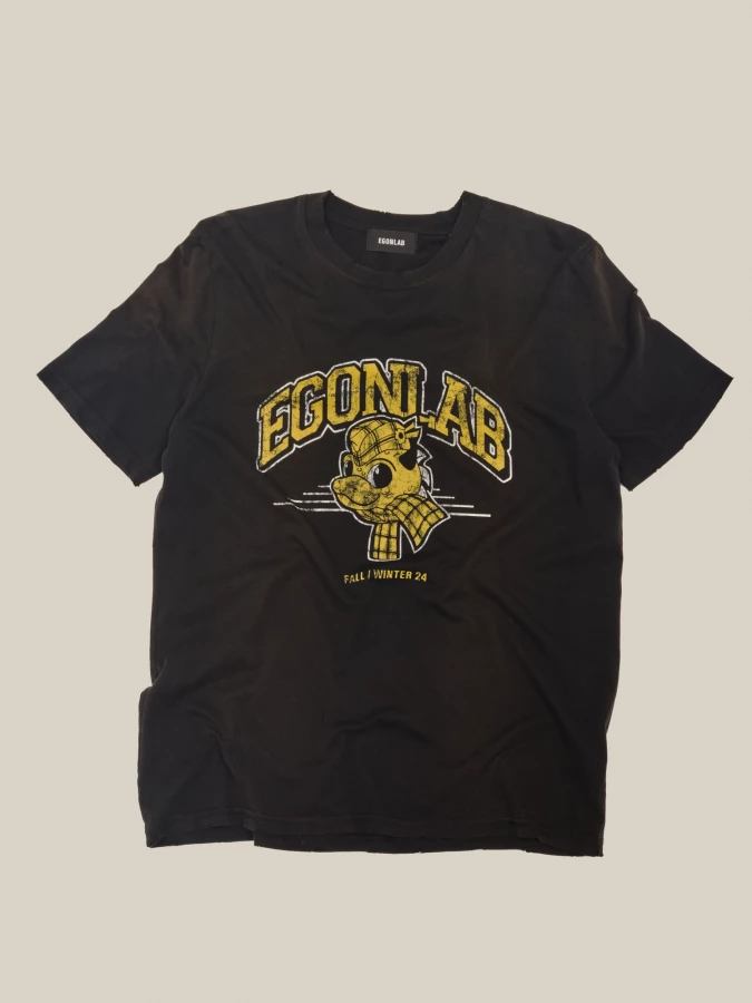 T-Shirt Nera 'Dragon' in cotone con stampa