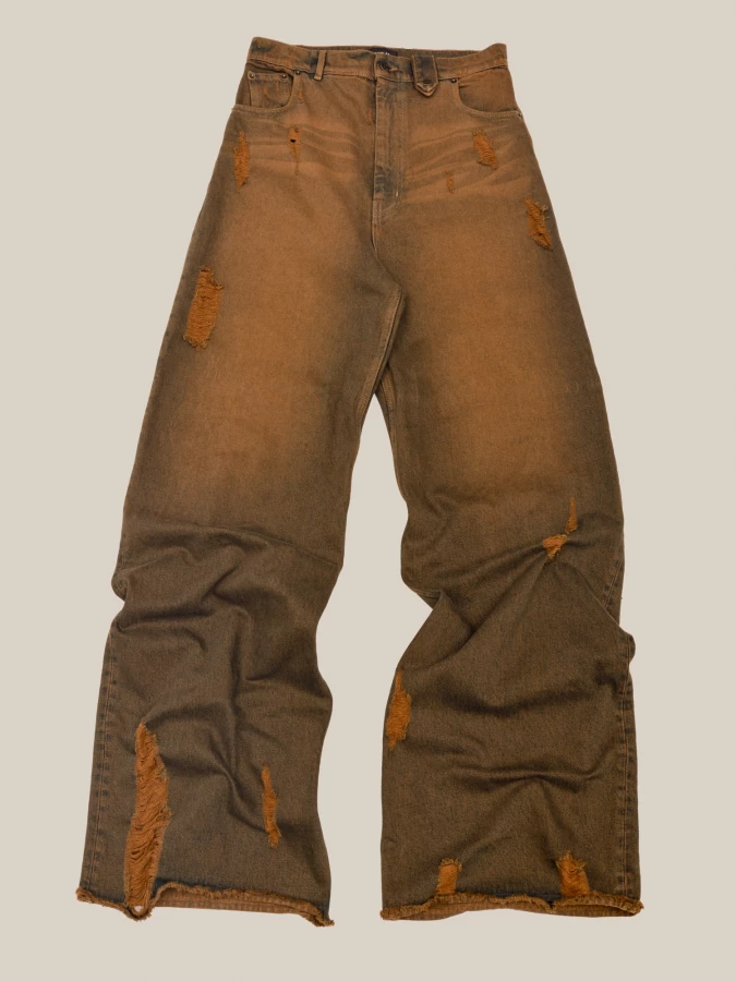 Rust 'Baggy' Wide Leg Vintage Look Jeans