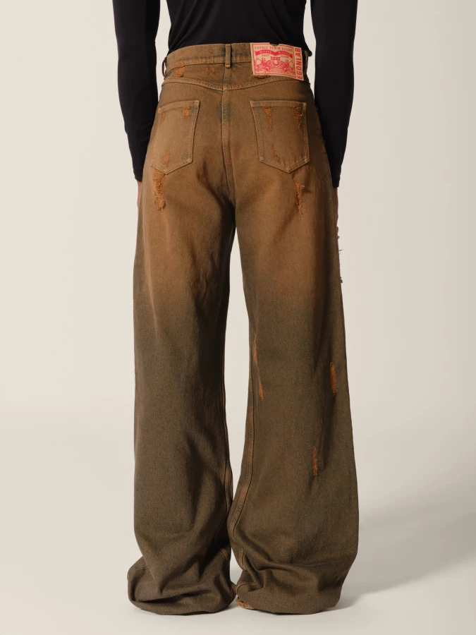 Rust 'Baggy' Wide Leg Vintage Look Jeans