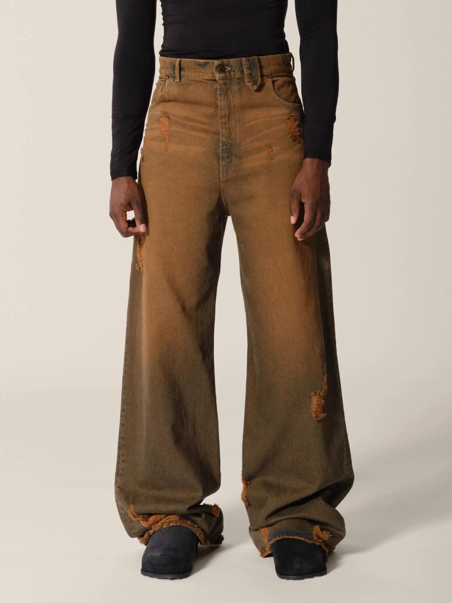 Rust 'Baggy' Wide Leg Vintage Look Jeans