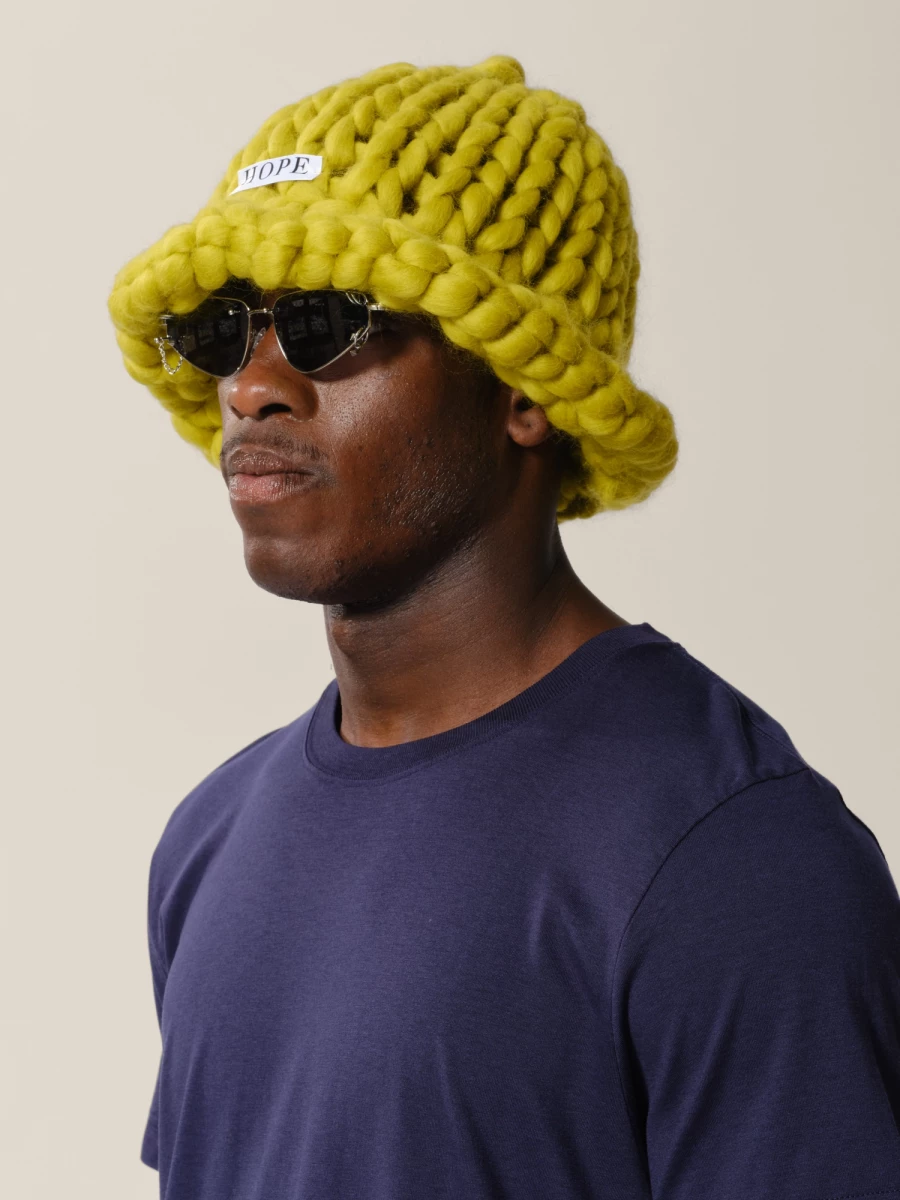 Olive Green 'Colossal Mashroom' Chunky Hat