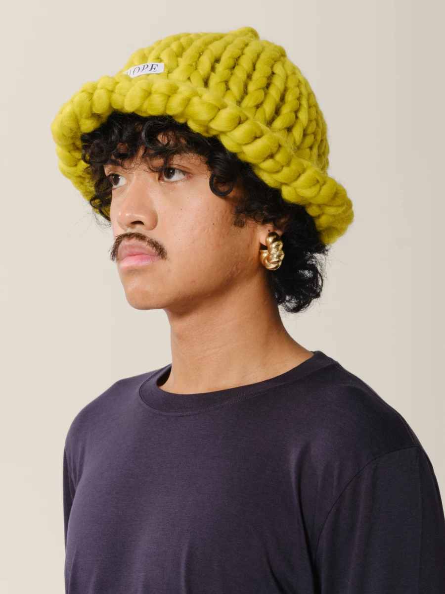 Olive Green 'Colossal Mashroom' Chunky Hat