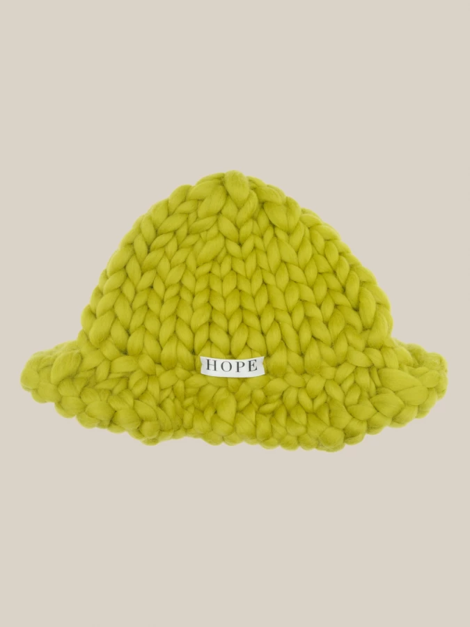 Cappello Verde Oliva 'Colossal Mashroom' in lana merino