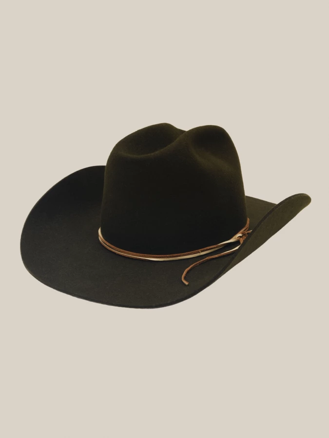 Dark Green 'The Harvey' Cowboy Hat in Pure Organic Wool