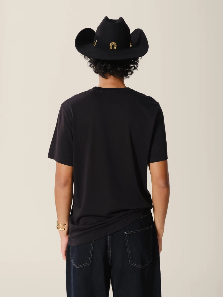 Cappello Cowboy Nero 'The Harvey Horse Gold' in pura lana bio