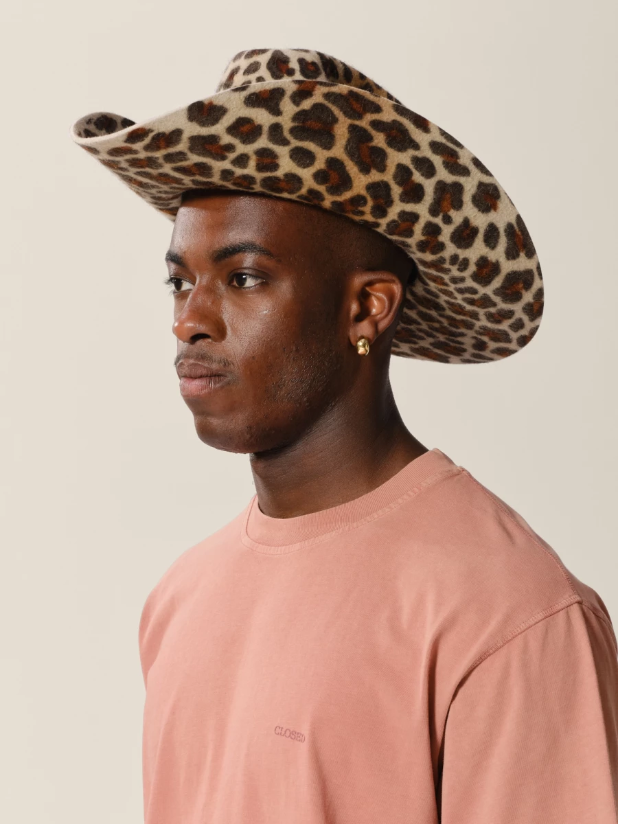 Cappello Cowboy Leopardato 'The Harvey Maluma' in pura lana bio