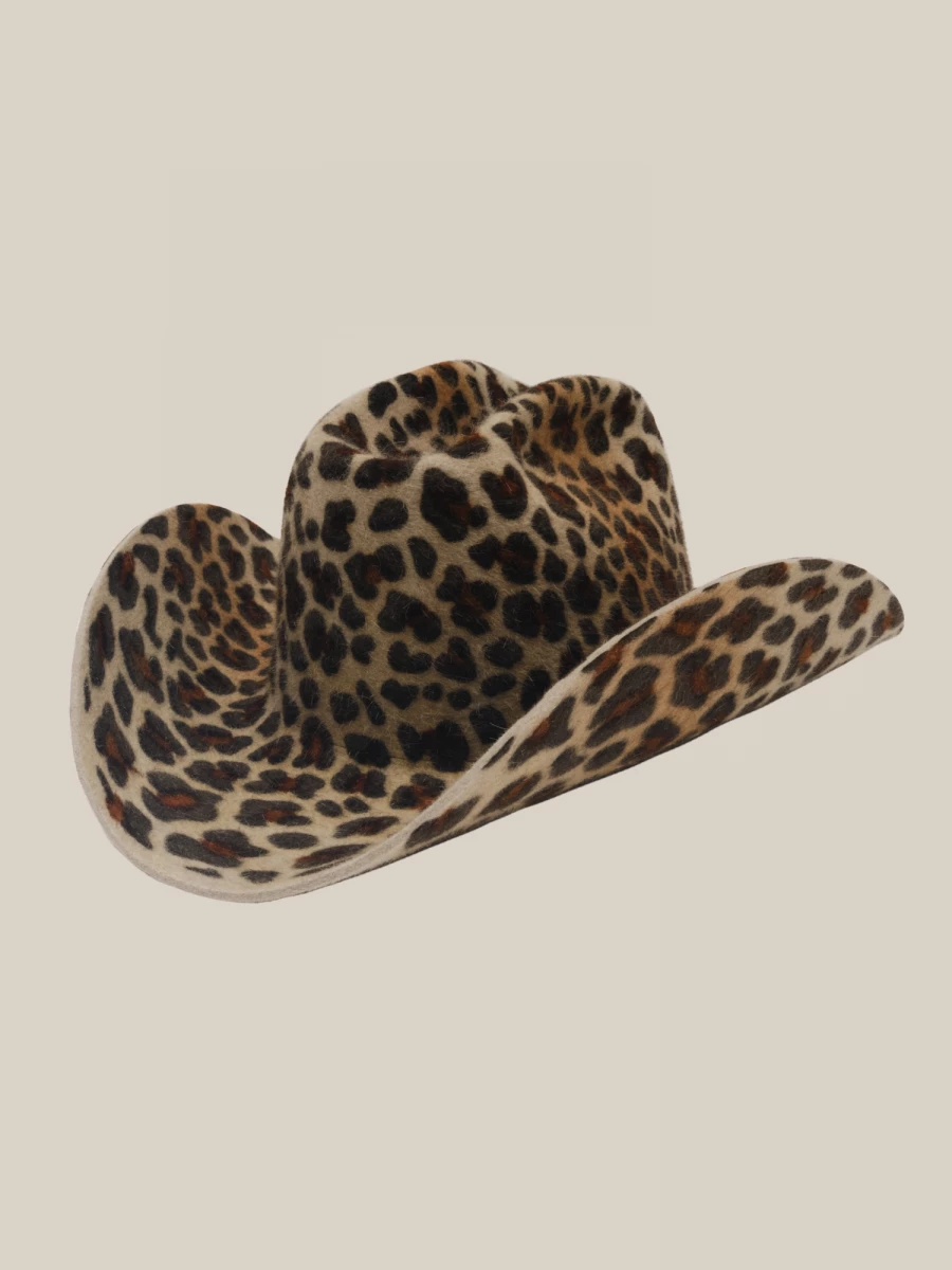 Leopard 'The Harvey Maluma' Cowboy Hat in Pure Organic Wool