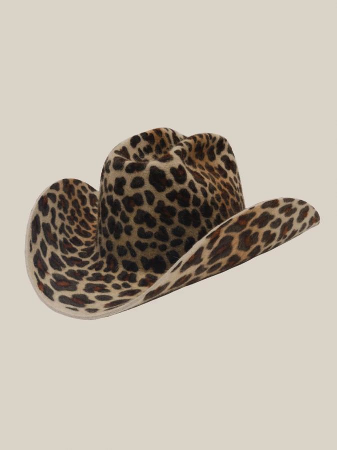 Cappello Cowboy Leopardato 'The Harvey Maluma' in pura lana bio