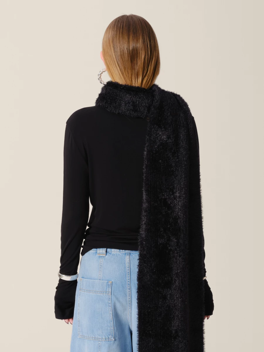 Black 'Fuzzy' Soft Touch Scarf