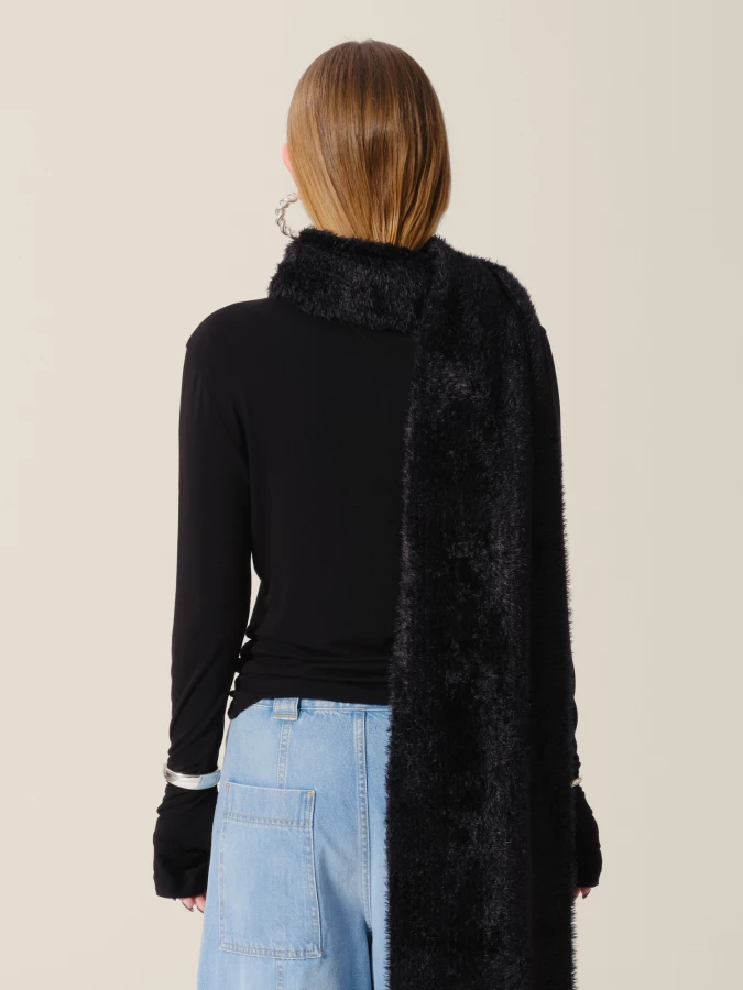 Black 'Fuzzy' Soft Touch Scarf