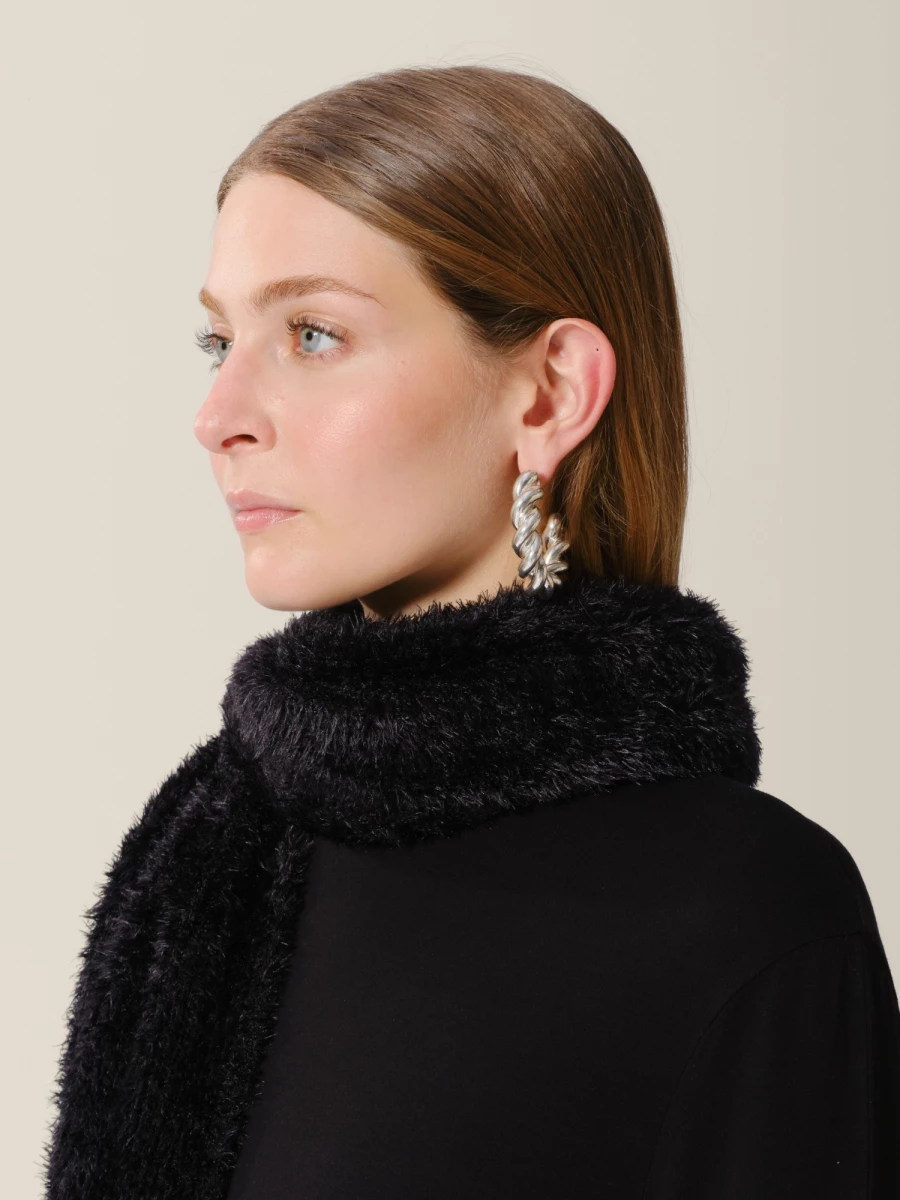 Black 'Fuzzy' Soft Touch Scarf