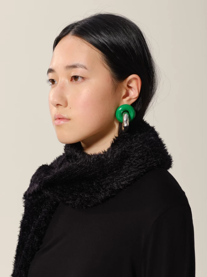 Black 'Fuzzy' Soft Touch Scarf