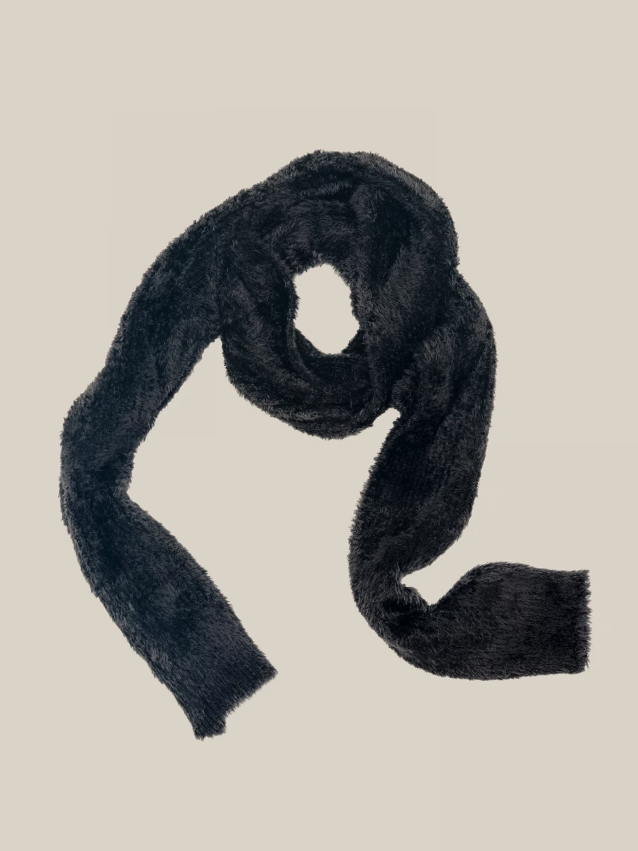 Black 'Fuzzy' Soft Touch Scarf