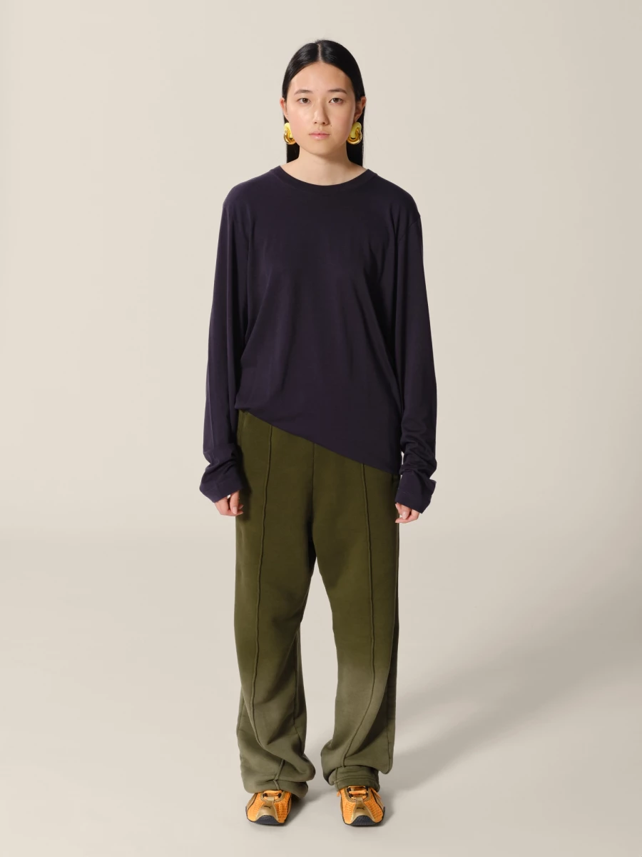 Tuta Verde Oliva a gamba larga in cotone effetto sbiadito