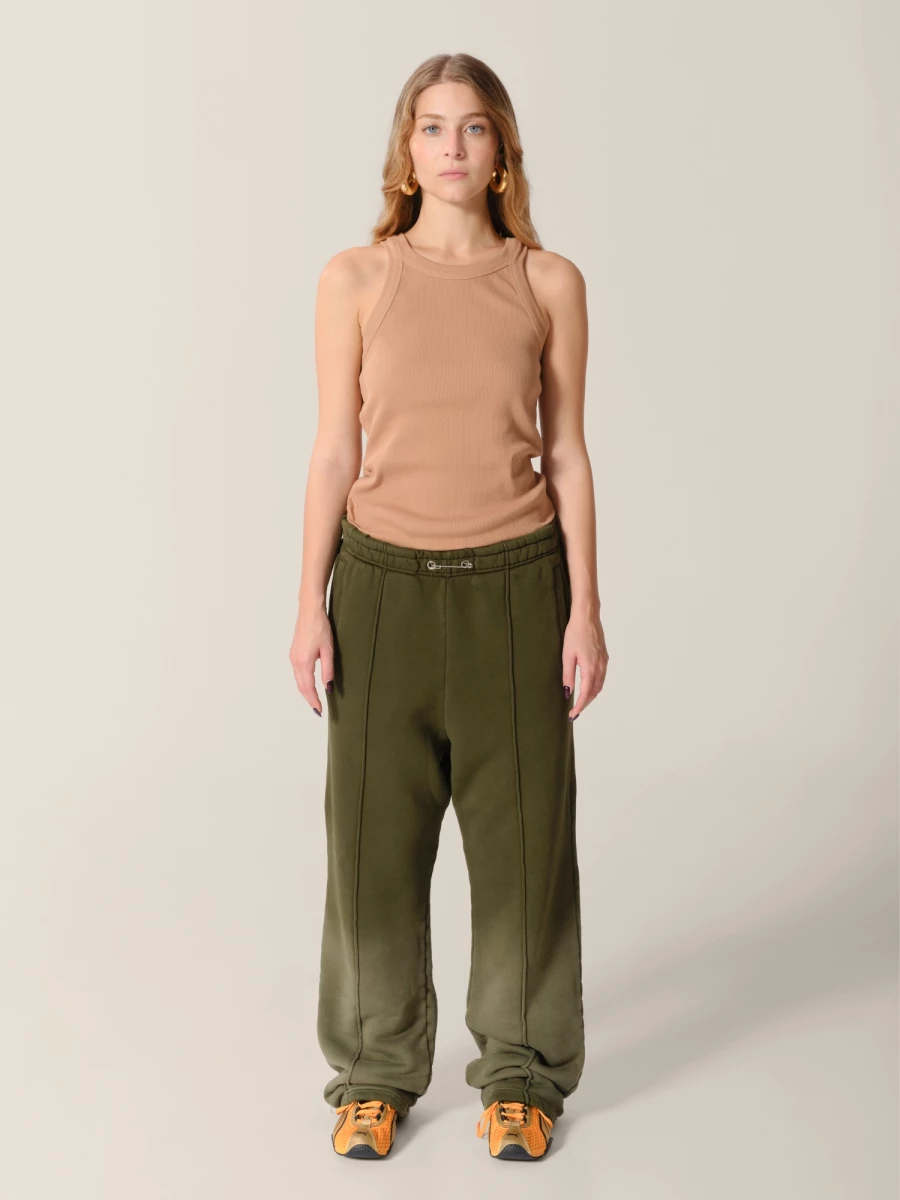Olive Sun Bleached Relaxed Fit Haavy Cotton Lounge Pants
