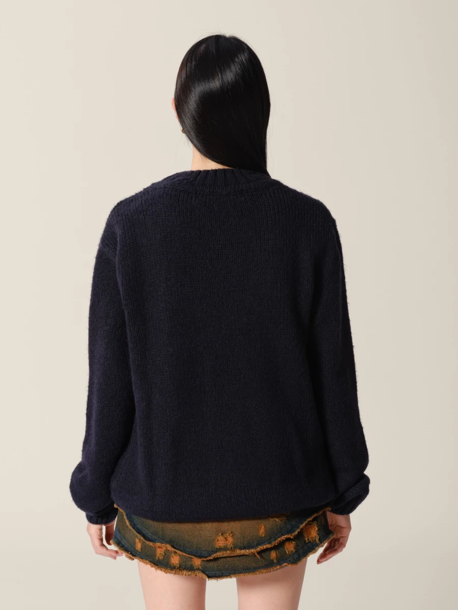 Navy Destroyed Creweneck