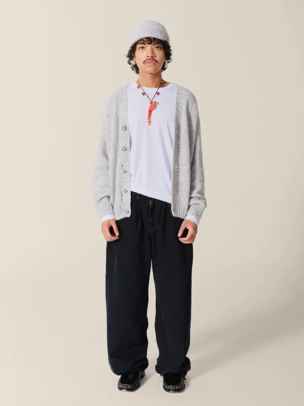 Light Grey Destroyed Cardigan