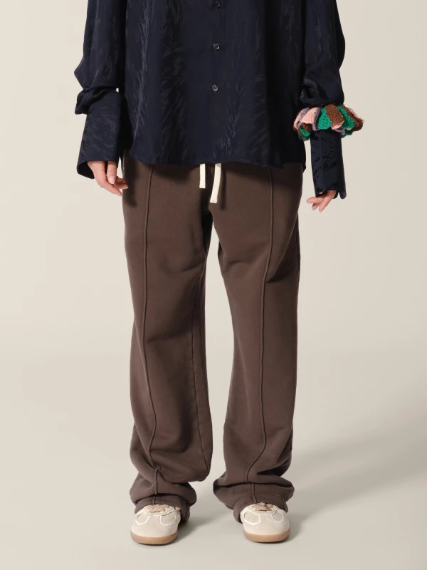 Tuta Marrone a gamba larga in cotone con tasche 2