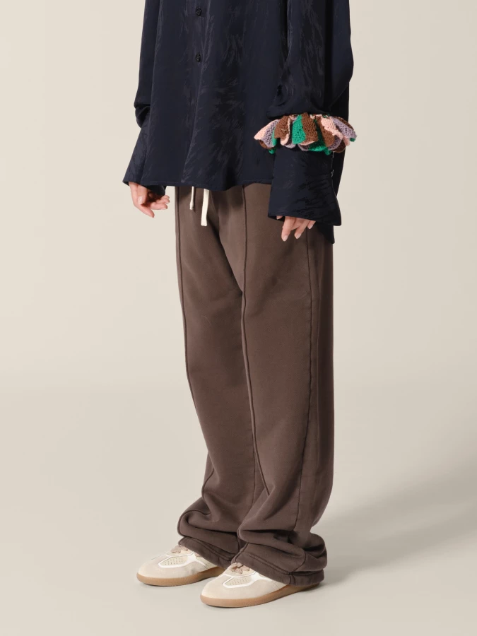 Brown Relaxed Zip Pocket Lounge Pants