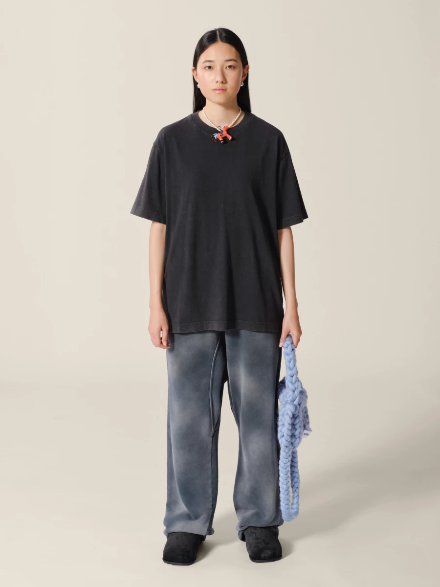 Black Sun Bleached and Ripped Relaxed Fit Heavy Cotton Lounge Pants